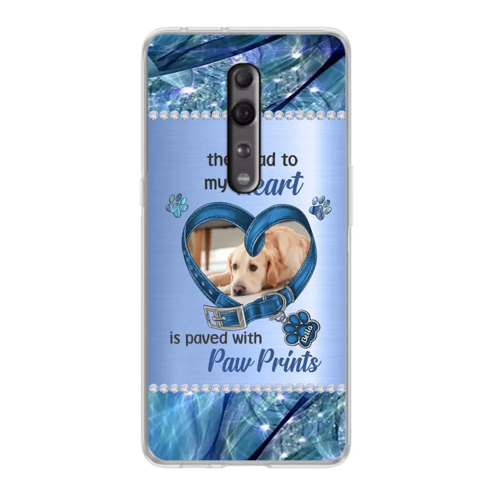 Custom Personalized Memorial Dog Collar Phone Case - Upload Photo - Memorial Gift Idea For Dog Owner - The Road To My Heart Is Paved With Paw Prints - Case for Xiaomi/ Oppo/ Huawei