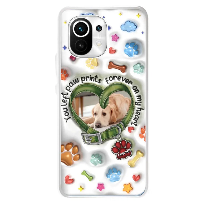 Custom Personalized Memorial Dog 3D Inflated Effect Phone Case - Upload Photo - Memorial Gift Idea - You Left Paw Prints Forever On My Heart - Case for Xiaomi/ Oppo/ Huawei