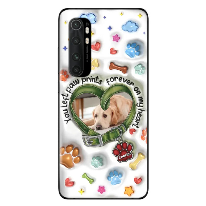 Custom Personalized Memorial Dog 3D Inflated Effect Phone Case - Upload Photo - Memorial Gift Idea - You Left Paw Prints Forever On My Heart - Case for Xiaomi/ Oppo/ Huawei