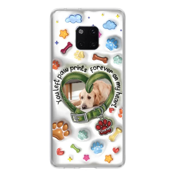 Custom Personalized Memorial Dog 3D Inflated Effect Phone Case - Upload Photo - Memorial Gift Idea - You Left Paw Prints Forever On My Heart - Case for Xiaomi/ Oppo/ Huawei