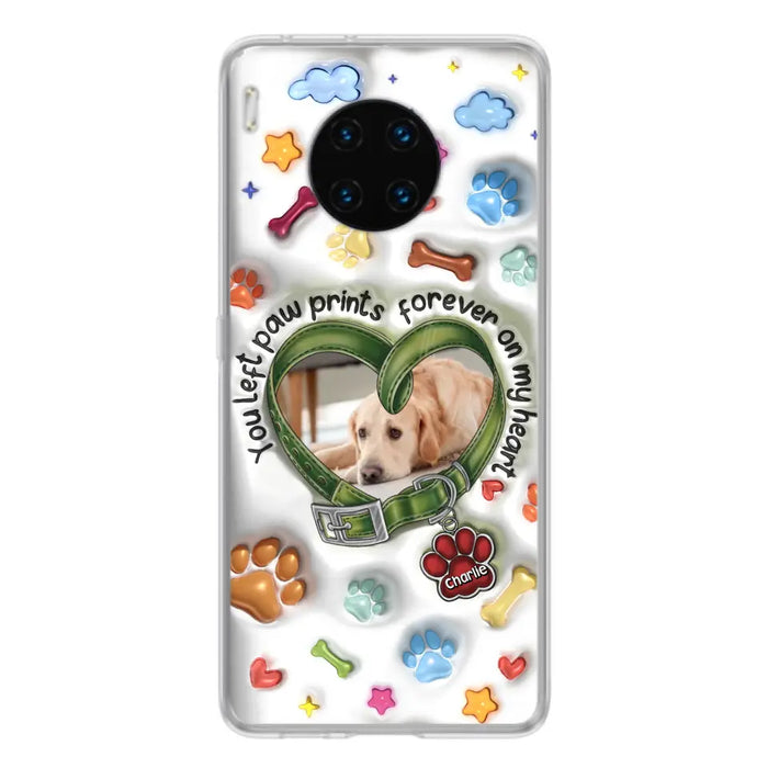 Custom Personalized Memorial Dog 3D Inflated Effect Phone Case - Upload Photo - Memorial Gift Idea - You Left Paw Prints Forever On My Heart - Case for Xiaomi/ Oppo/ Huawei