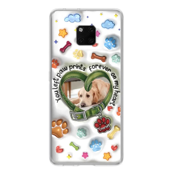 Custom Personalized Memorial Dog 3D Inflated Effect Phone Case - Upload Photo - Memorial Gift Idea - You Left Paw Prints Forever On My Heart - Case for Xiaomi/ Oppo/ Huawei