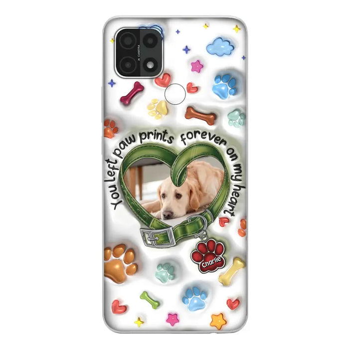 Custom Personalized Memorial Dog 3D Inflated Effect Phone Case - Upload Photo - Memorial Gift Idea - You Left Paw Prints Forever On My Heart - Case for Xiaomi/ Oppo/ Huawei