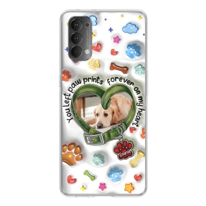 Custom Personalized Memorial Dog 3D Inflated Effect Phone Case - Upload Photo - Memorial Gift Idea - You Left Paw Prints Forever On My Heart - Case for Xiaomi/ Oppo/ Huawei