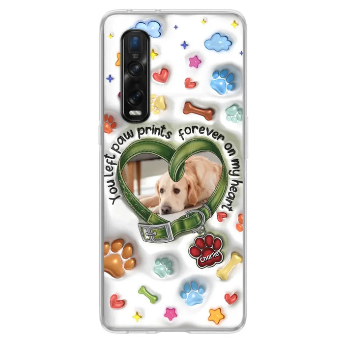 Custom Personalized Memorial Dog 3D Inflated Effect Phone Case - Upload Photo - Memorial Gift Idea - You Left Paw Prints Forever On My Heart - Case for Xiaomi/ Oppo/ Huawei