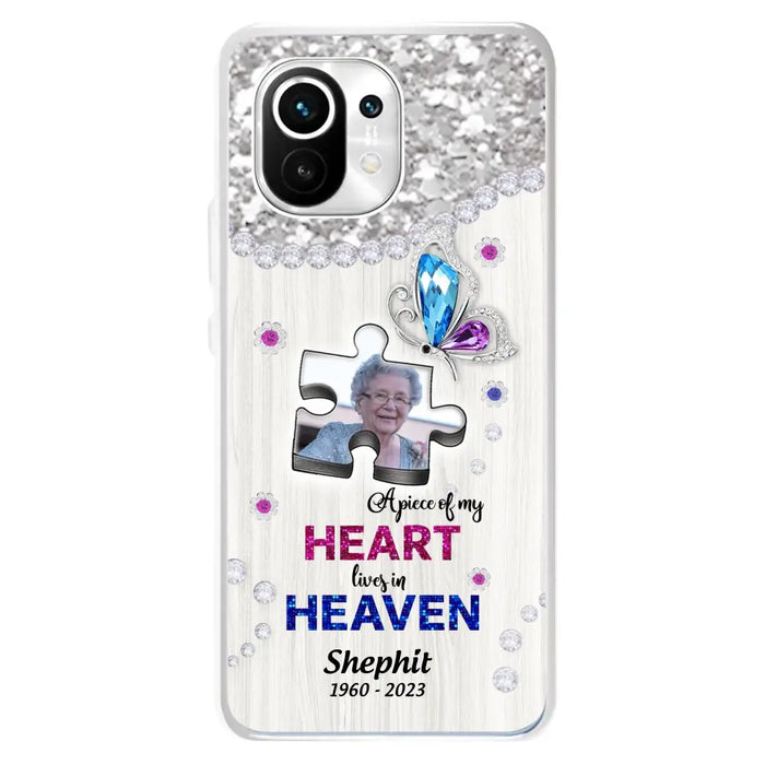 Custom Personalized Memorial Phone Case - Upload Photo - Memorial Gift Idea For Family Member - A Piece Of My Heart Lives In Heaven - Case for Xiaomi/ Oppo/ Huawei