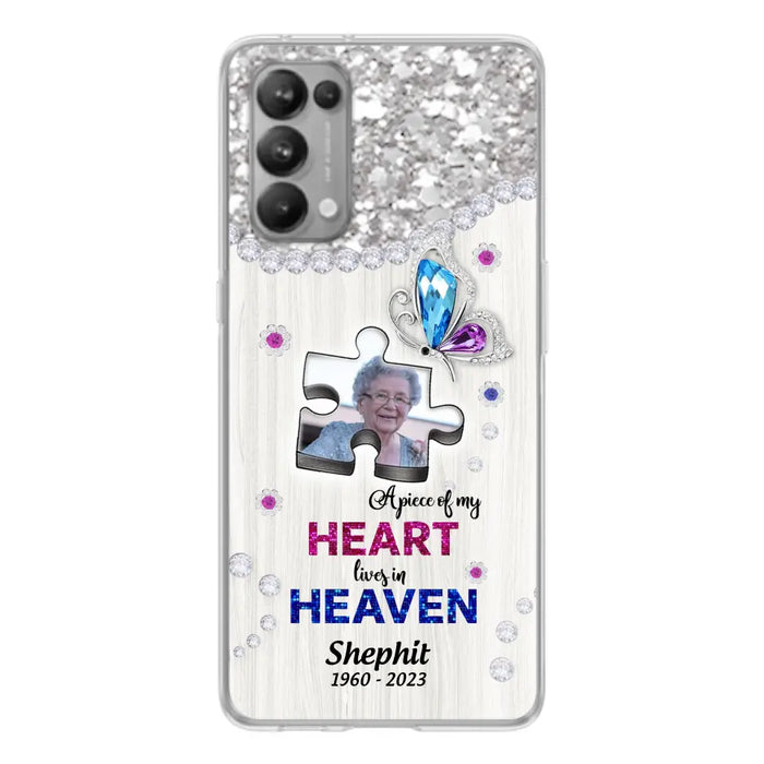 Custom Personalized Memorial Phone Case - Upload Photo - Memorial Gift Idea For Family Member - A Piece Of My Heart Lives In Heaven - Case for Xiaomi/ Oppo/ Huawei