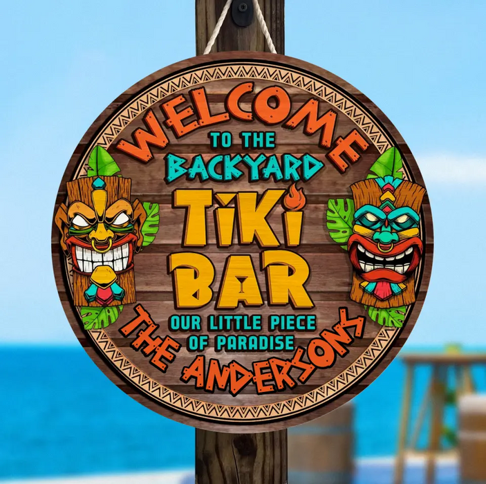 Custom Personalized Tiki Bar Wooden Sign - Gift Idea For Family