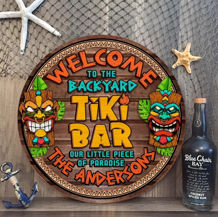 Custom Personalized Tiki Bar Wooden Sign - Gift Idea For Family