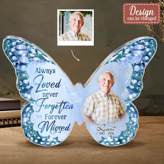 Custom Personalized Butterfly Memorial Acrylic Plaque - Upload Photo - Memorial Gift Idea For Family Member - Your Wings Were Ready But My Heart Was Not