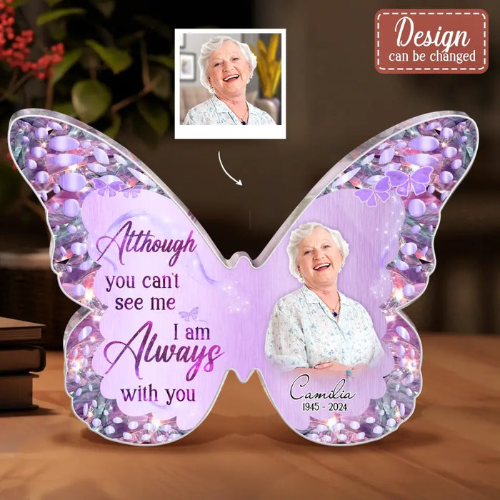 Custom Personalized Butterfly Memorial Acrylic Plaque - Upload Photo - Memorial Gift Idea For Family Member - Your Wings Were Ready But My Heart Was Not