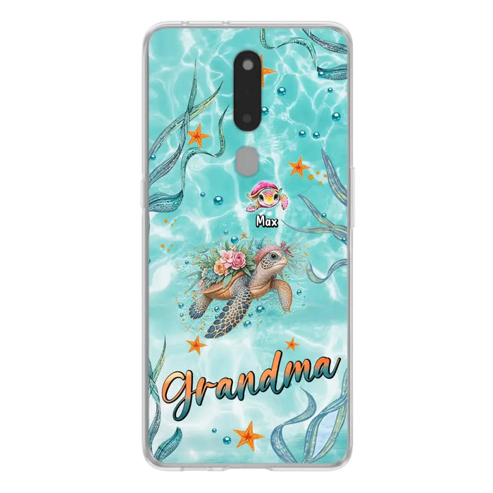 Custom Personalized Grandma Ocean Turtles Phone Case - Gift Idea For Grandma/ Mom - Up to 10 Kids - Case For Xiaomi/ Oppo/ Huawei