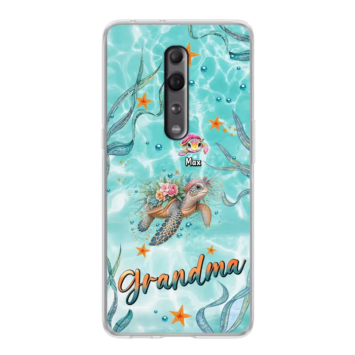 Custom Personalized Grandma Ocean Turtles Phone Case - Gift Idea For Grandma/ Mom - Up to 10 Kids - Case For Xiaomi/ Oppo/ Huawei