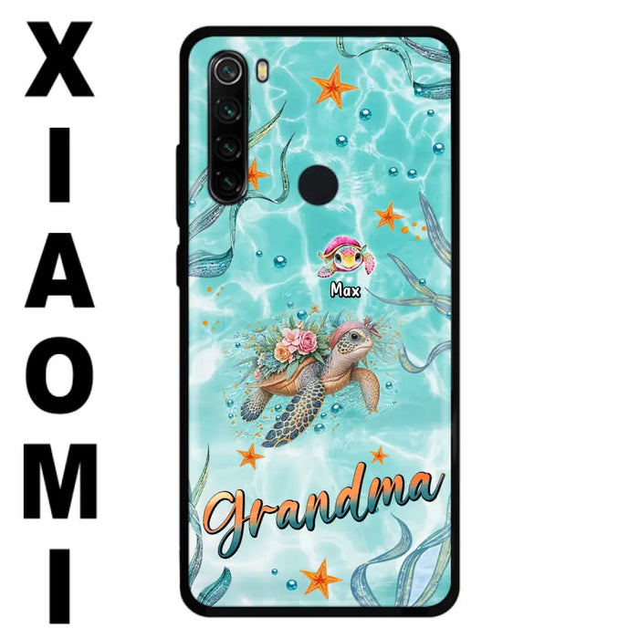 Custom Personalized Grandma Ocean Turtles Phone Case - Gift Idea For Grandma/ Mom - Up to 10 Kids - Case For Xiaomi/ Oppo/ Huawei