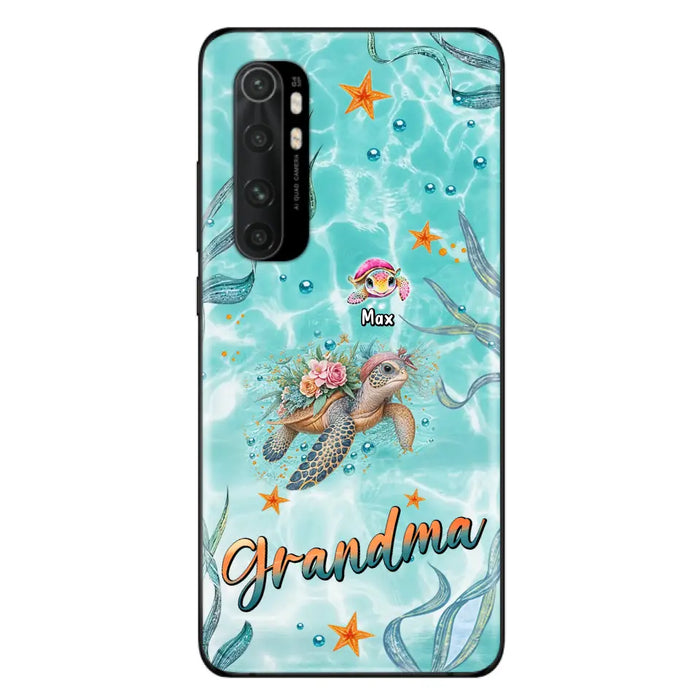 Custom Personalized Grandma Ocean Turtles Phone Case - Gift Idea For Grandma/ Mom - Up to 10 Kids - Case For Xiaomi/ Oppo/ Huawei