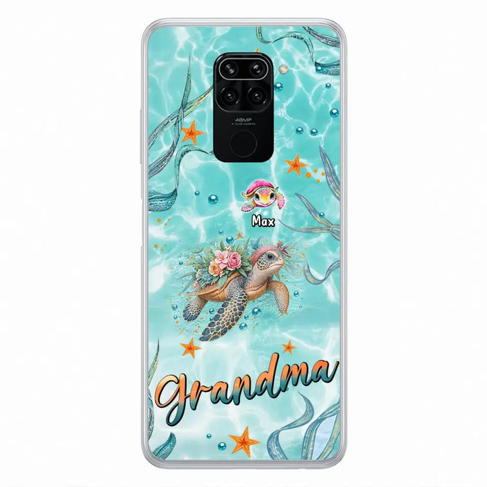 Custom Personalized Grandma Ocean Turtles Phone Case - Gift Idea For Grandma/ Mom - Up to 10 Kids - Case For Xiaomi/ Oppo/ Huawei