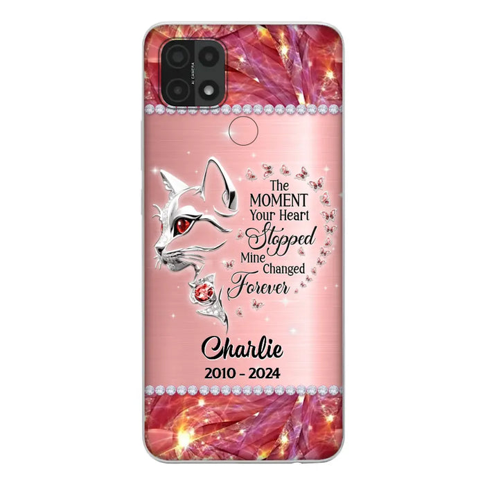 Custom Personalized Memorial Cat Phone Case - Memorial Gift For Cat Lover - The Moment Your Heart Stopped Mine Changed Forever - Case for Xiaomi/ Oppo/ Huawei