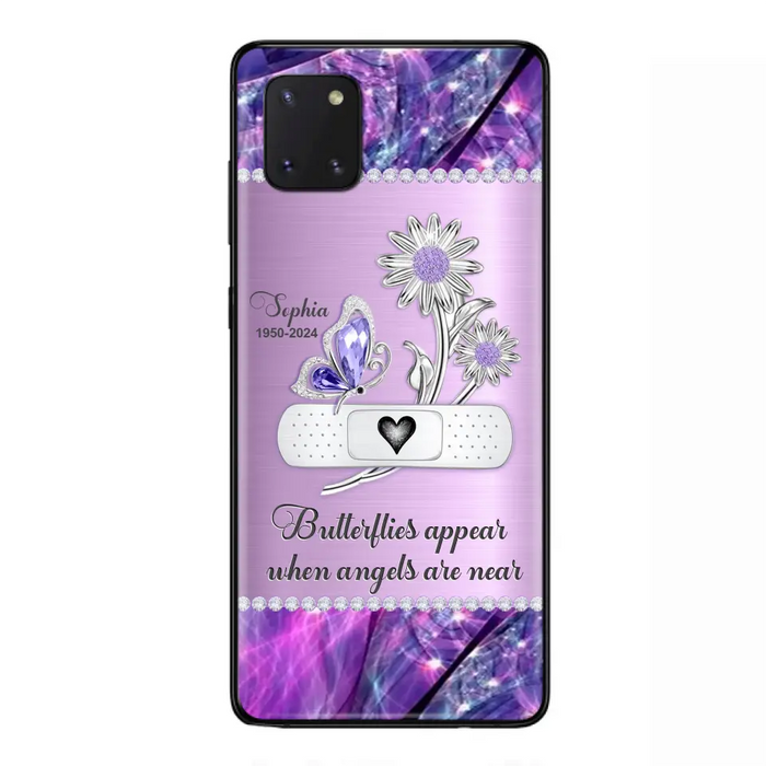 Custom Personalized Memorial Phone Case - Memorial Gift For Family Member - Butterflies Appear When Angels Are Near - Case For iPhone/ Samsung