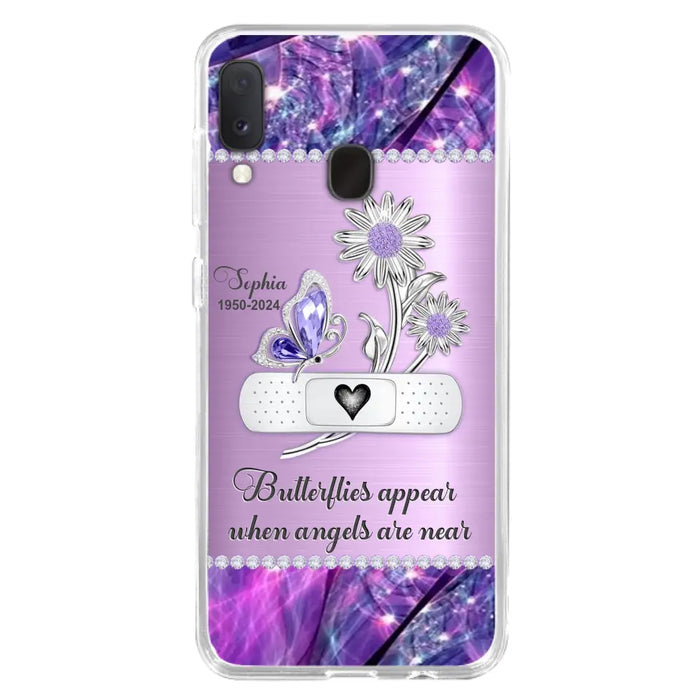 Custom Personalized Memorial Phone Case - Memorial Gift For Family Member - Butterflies Appear When Angels Are Near - Case For iPhone/ Samsung