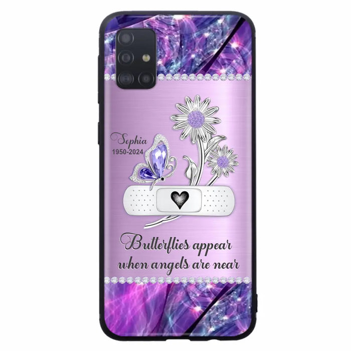 Custom Personalized Memorial Phone Case - Memorial Gift For Family Member - Butterflies Appear When Angels Are Near - Case For iPhone/ Samsung