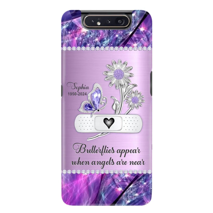 Custom Personalized Memorial Phone Case - Memorial Gift For Family Member - Butterflies Appear When Angels Are Near - Case For iPhone/ Samsung