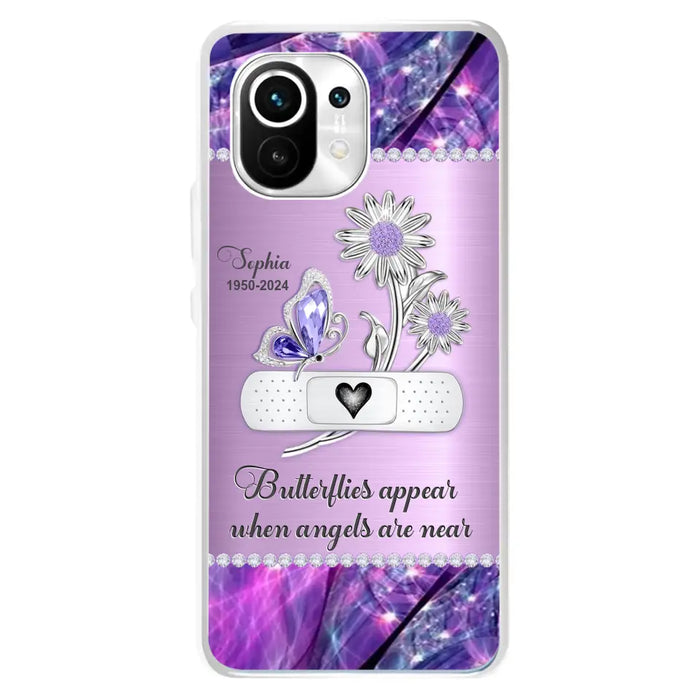 Custom Personalized Memorial Phone Case - Memorial Gift For Family Member - Butterflies Appear When Angels Are Near - Case For Xiaomi/ Oppo/ Huawei