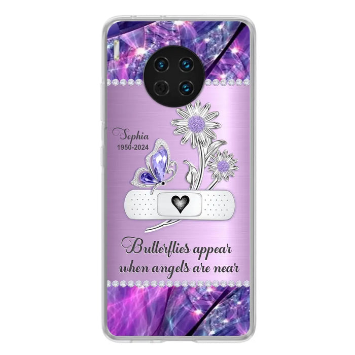 Custom Personalized Memorial Phone Case - Memorial Gift For Family Member - Butterflies Appear When Angels Are Near - Case For Xiaomi/ Oppo/ Huawei