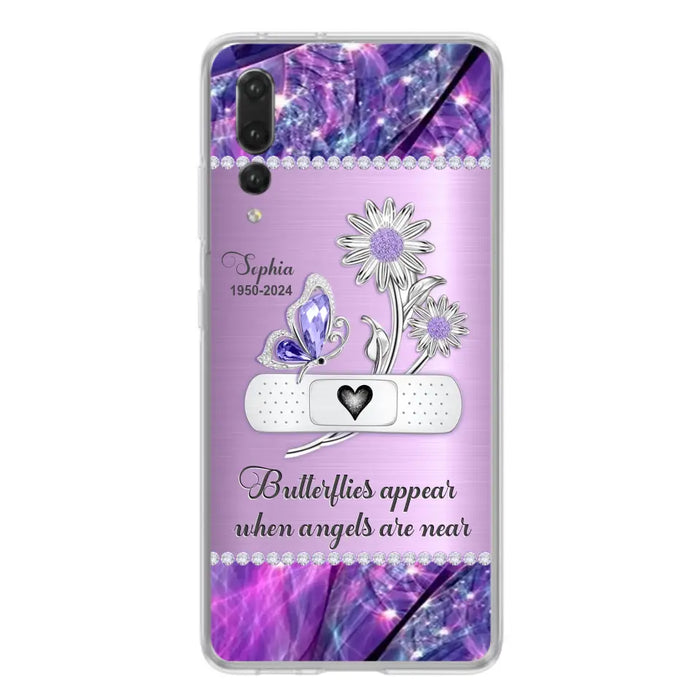 Custom Personalized Memorial Phone Case - Memorial Gift For Family Member - Butterflies Appear When Angels Are Near - Case For Xiaomi/ Oppo/ Huawei