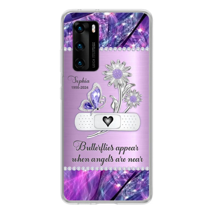 Custom Personalized Memorial Phone Case - Memorial Gift For Family Member - Butterflies Appear When Angels Are Near - Case For Xiaomi/ Oppo/ Huawei