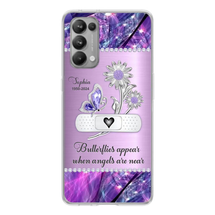 Custom Personalized Memorial Phone Case - Memorial Gift For Family Member - Butterflies Appear When Angels Are Near - Case For Xiaomi/ Oppo/ Huawei