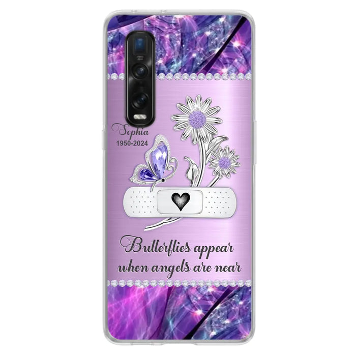 Custom Personalized Memorial Phone Case - Memorial Gift For Family Member - Butterflies Appear When Angels Are Near - Case For Xiaomi/ Oppo/ Huawei