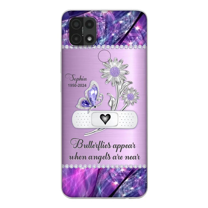 Custom Personalized Memorial Phone Case - Memorial Gift For Family Member - Butterflies Appear When Angels Are Near - Case For Xiaomi/ Oppo/ Huawei