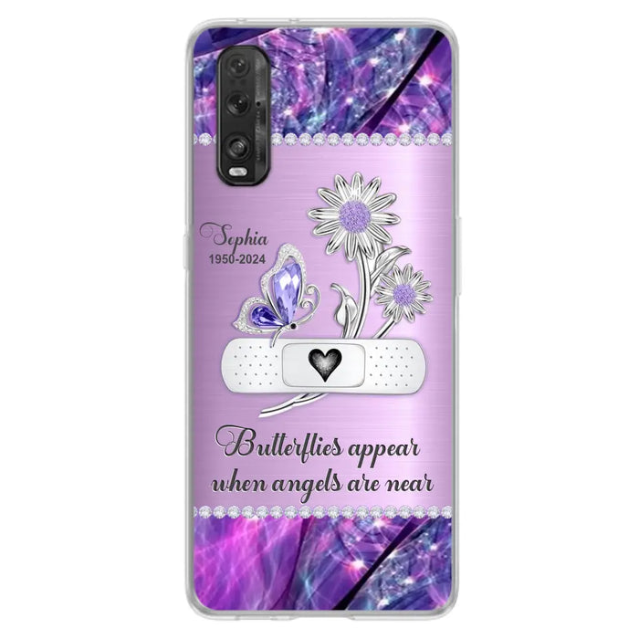 Custom Personalized Memorial Phone Case - Memorial Gift For Family Member - Butterflies Appear When Angels Are Near - Case For Xiaomi/ Oppo/ Huawei