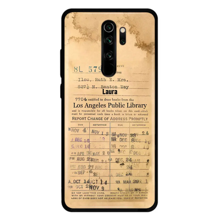 Custom Personalized Library Card Vintage Phone Case - Gift Idea For Reading Lover - Case For Xiaomi/ Oppo/ Huawei