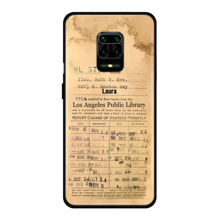 Custom Personalized Library Card Vintage Phone Case - Gift Idea For Reading Lover - Case For Xiaomi/ Oppo/ Huawei