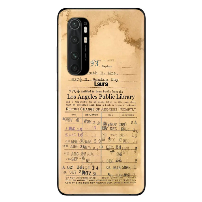 Custom Personalized Library Card Vintage Phone Case - Gift Idea For Reading Lover - Case For Xiaomi/ Oppo/ Huawei