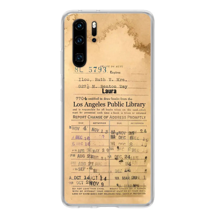 Custom Personalized Library Card Vintage Phone Case - Gift Idea For Reading Lover - Case For Xiaomi/ Oppo/ Huawei