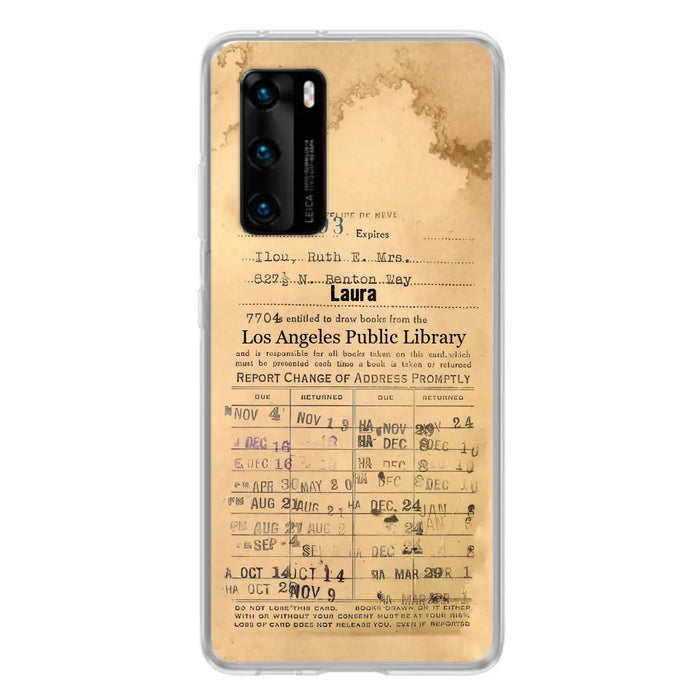 Custom Personalized Library Card Vintage Phone Case - Gift Idea For Reading Lover - Case For Xiaomi/ Oppo/ Huawei