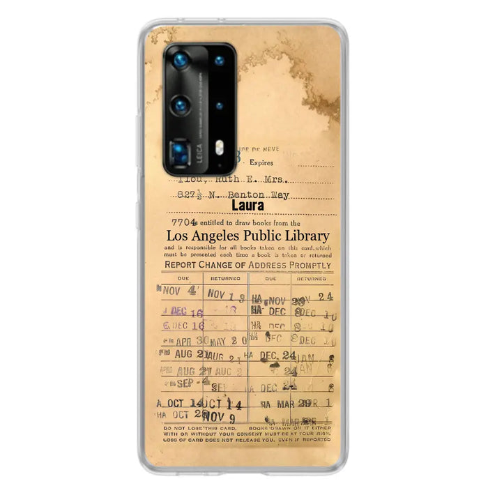 Custom Personalized Library Card Vintage Phone Case - Gift Idea For Reading Lover - Case For Xiaomi/ Oppo/ Huawei