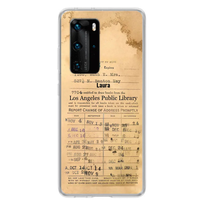 Custom Personalized Library Card Vintage Phone Case - Gift Idea For Reading Lover - Case For Xiaomi/ Oppo/ Huawei