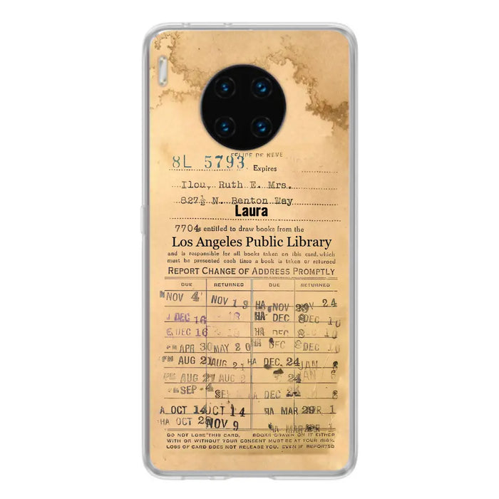 Custom Personalized Library Card Vintage Phone Case - Gift Idea For Reading Lover - Case For Xiaomi/ Oppo/ Huawei