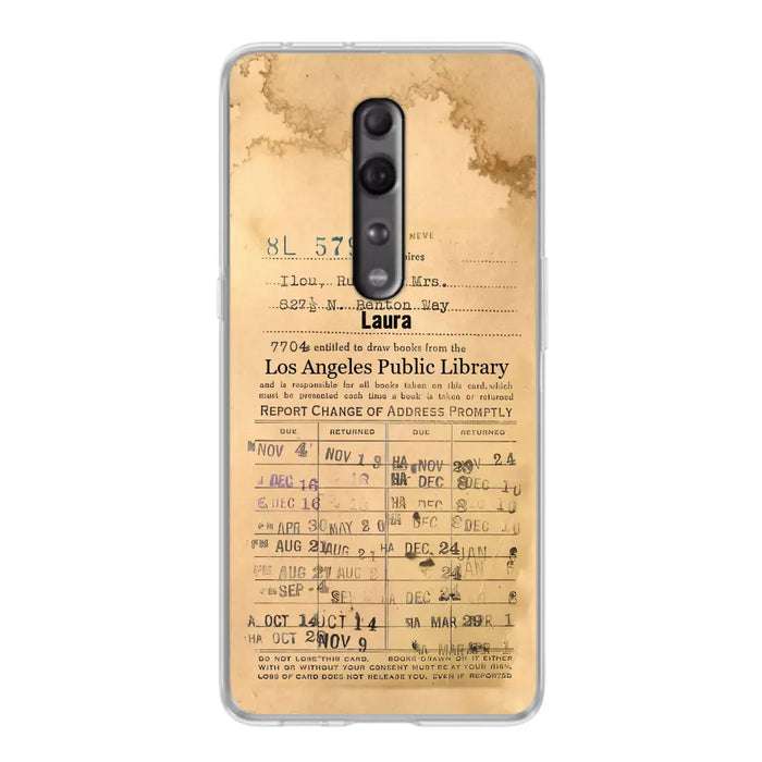 Custom Personalized Library Card Vintage Phone Case - Gift Idea For Reading Lover - Case For Xiaomi/ Oppo/ Huawei