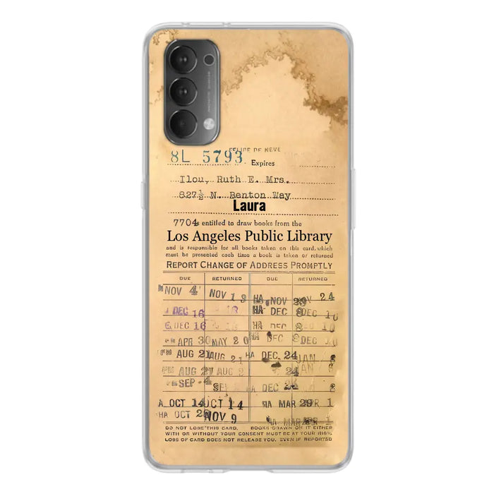 Custom Personalized Library Card Vintage Phone Case - Gift Idea For Reading Lover - Case For Xiaomi/ Oppo/ Huawei