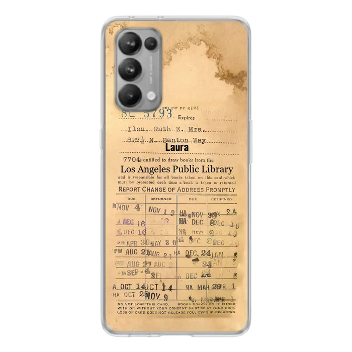 Custom Personalized Library Card Vintage Phone Case - Gift Idea For Reading Lover - Case For Xiaomi/ Oppo/ Huawei