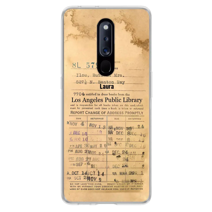 Custom Personalized Library Card Vintage Phone Case - Gift Idea For Reading Lover - Case For Xiaomi/ Oppo/ Huawei