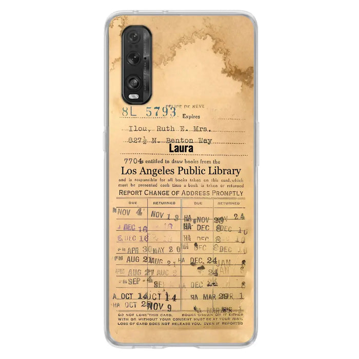 Custom Personalized Library Card Vintage Phone Case - Gift Idea For Reading Lover - Case For Xiaomi/ Oppo/ Huawei