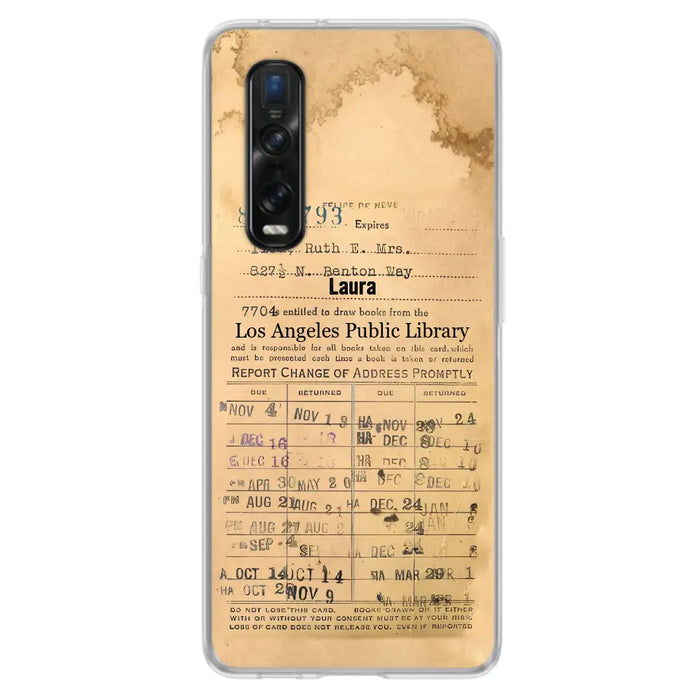 Custom Personalized Library Card Vintage Phone Case - Gift Idea For Reading Lover - Case For Xiaomi/ Oppo/ Huawei