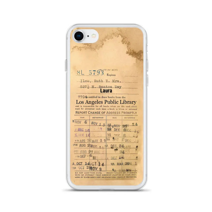 Custom Personalized Library Card Vintage Phone Case - Gift Idea For Reading Lover - Case For iPhone/ Samsung