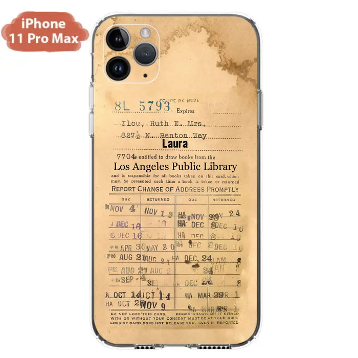 Custom Personalized Library Card Vintage Phone Case - Gift Idea For Reading Lover - Case For iPhone/ Samsung