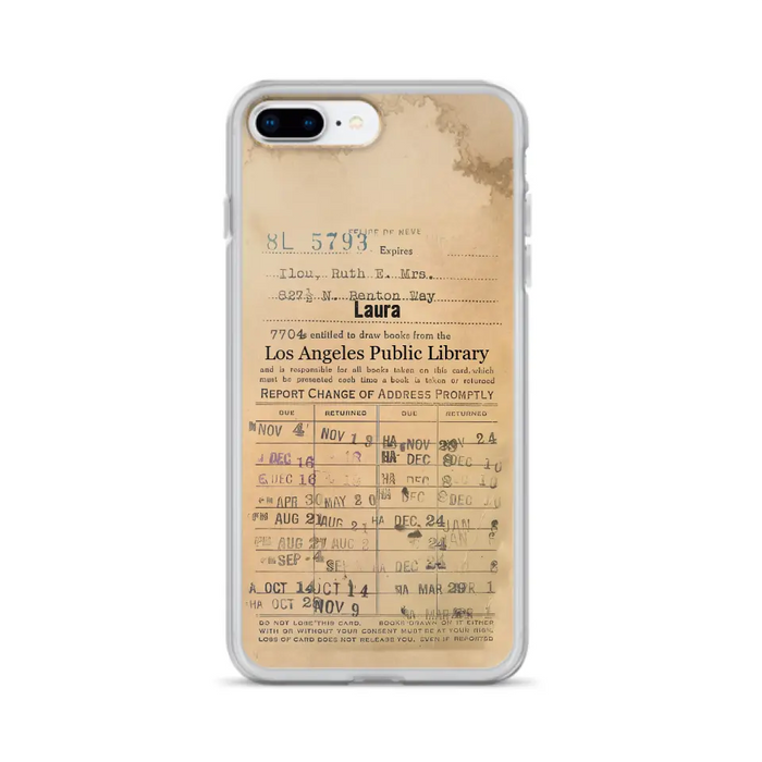 Custom Personalized Library Card Vintage Phone Case - Gift Idea For Reading Lover - Case For iPhone/ Samsung